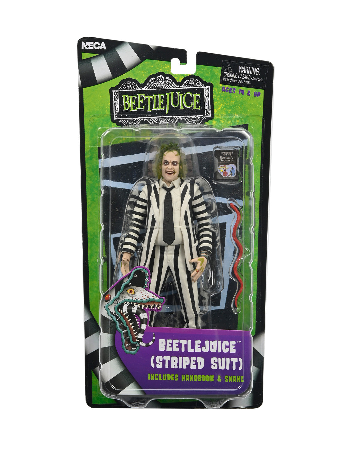 BUY NOW - BEETLEJUICE (1988) - BLACK &amp; WHITE STRIPED SUIT BEETLEJUICE - 7&quot; SCALE ACTION FIGURE | NECAONLINE AU