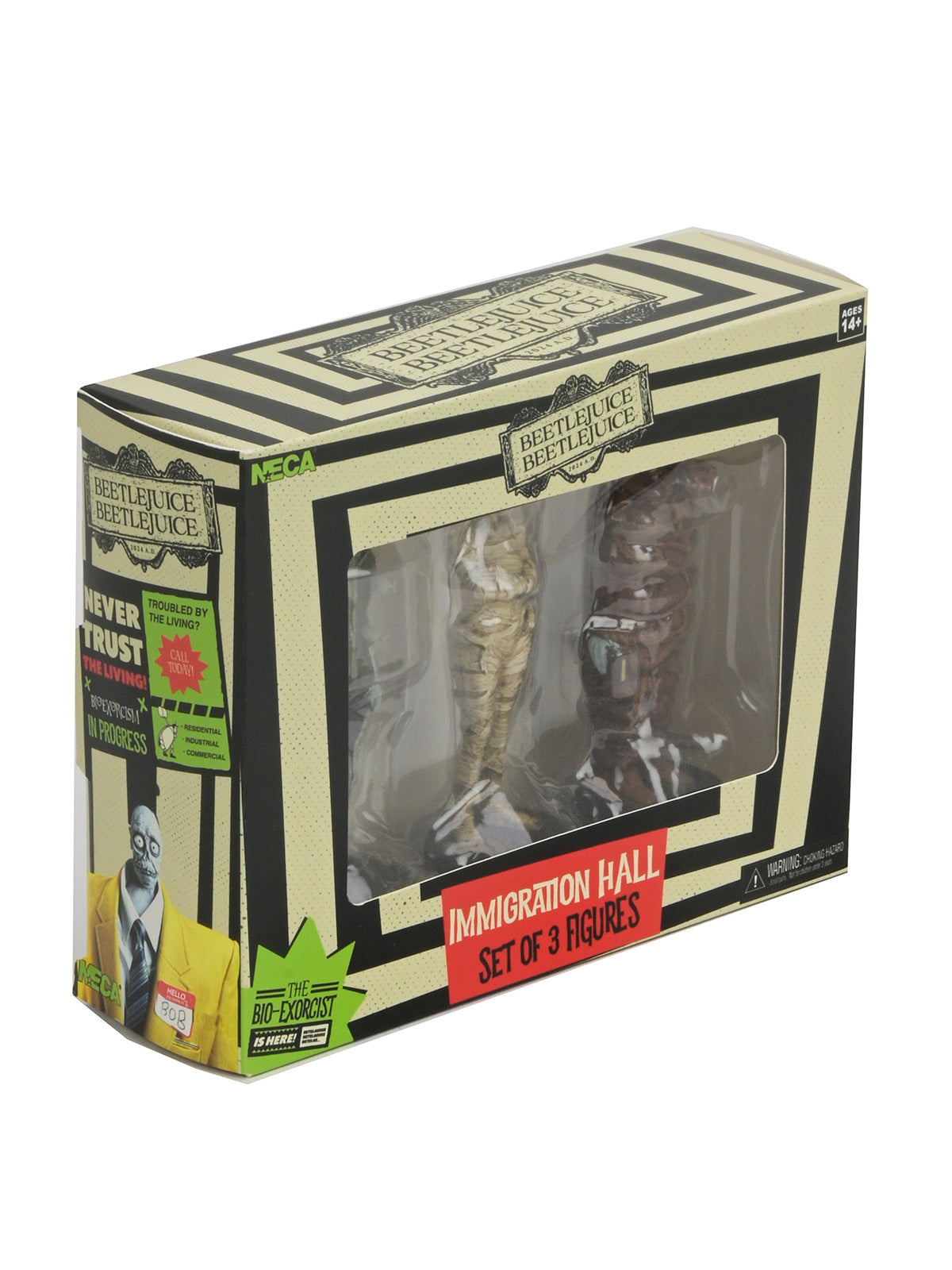 BEETLEJUICE BEETLEJUICE - 3&quot; SET - MUMMIFIED IMMIGRATION OFFICER, RICHARD, ANACONDA MAN FIGURES